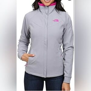 THE NORTH FACE Ruby Raschel Jacket Coat Gray Soft Shell Pink Fleece Windwall